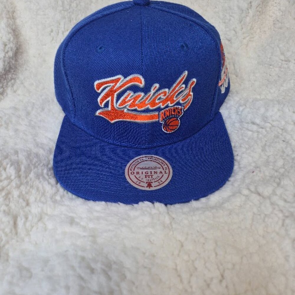Mitchell & Ness NY Knicks Oversweep Snap Cap Blue One Size 50th Aniversary New - Picture 11 of 12